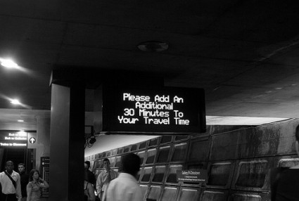 Metro delay sign